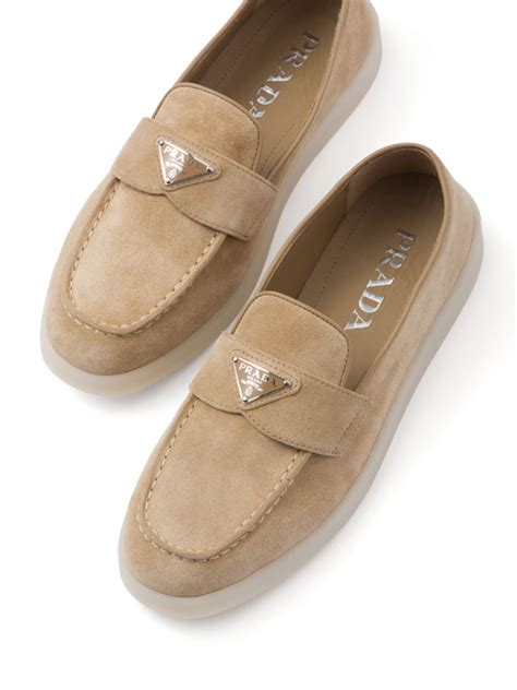 prada suede apron-toe penny loafers|Women's Prada Loafers & Oxfords .